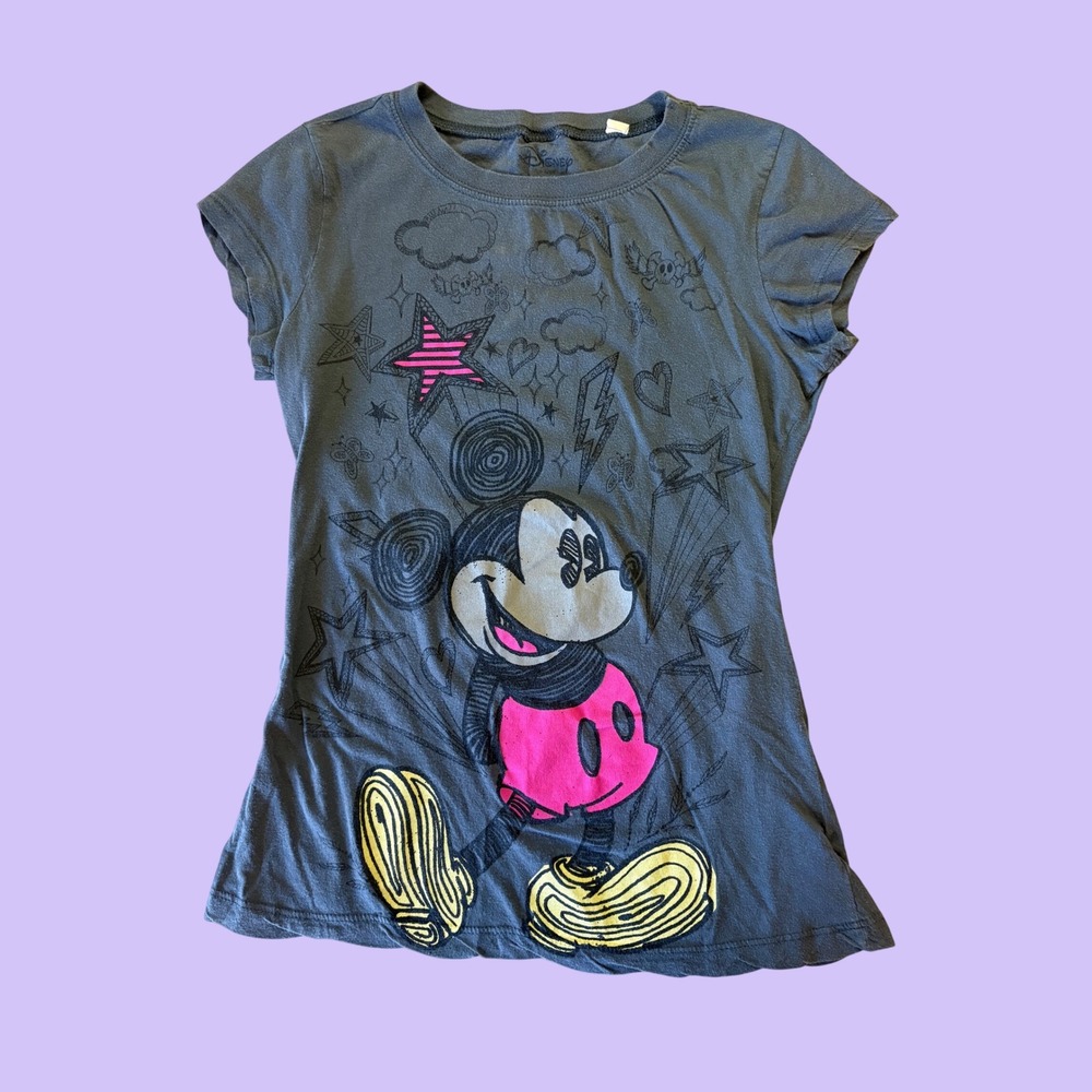 Y2K Disney Mickey Mouse Graphic T-Shirt Scene Grunge #17
